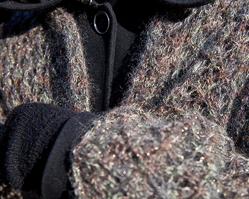 silbergraue Stola/Schal aus weicher warmer Wolle
